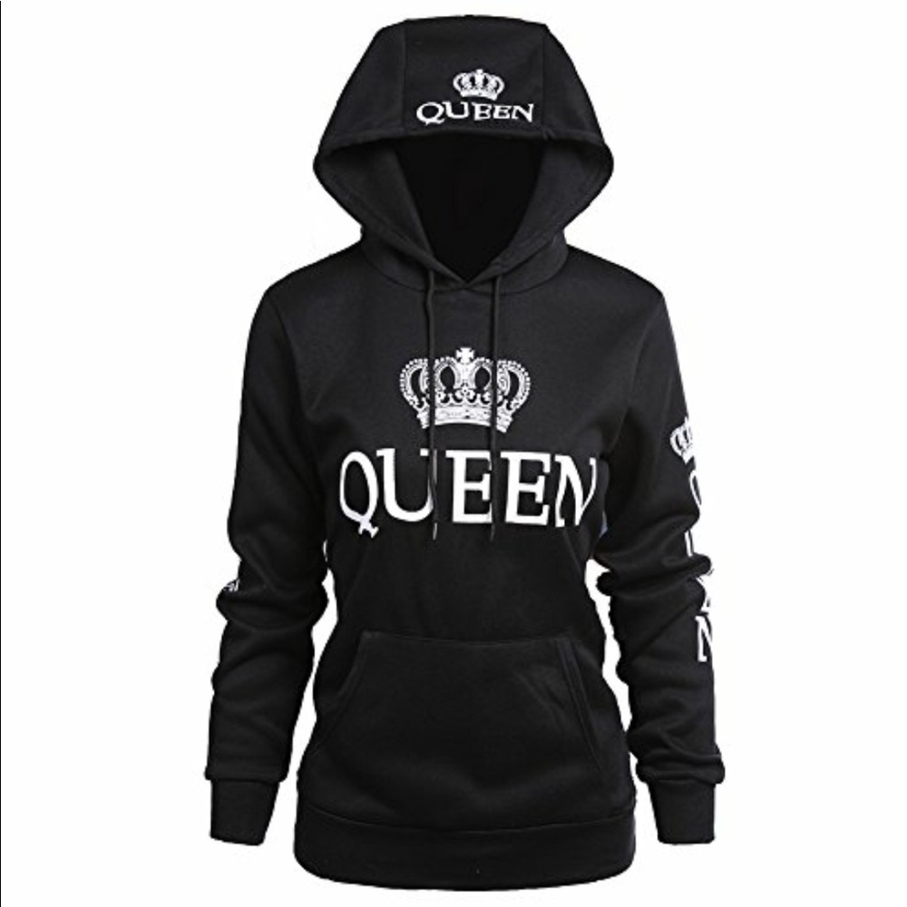 Queen, black hoodie